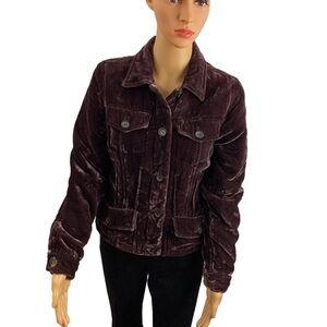 Quilted Brown Velvet Jacket Coat by Signature Vintage Size Small